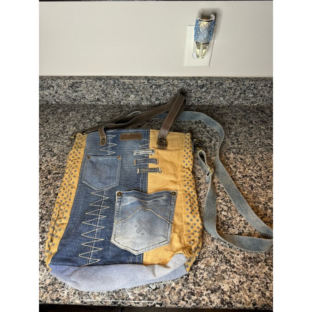 Travelteli Retro Denim Canvas Tote Bag